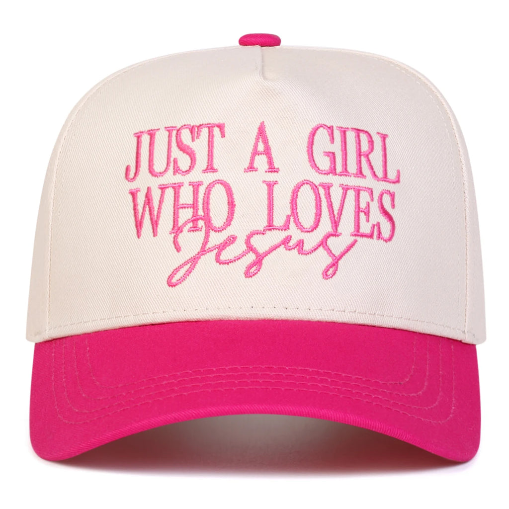 Just A Girl Who Loves Jesus Embroidered Baseball Cap