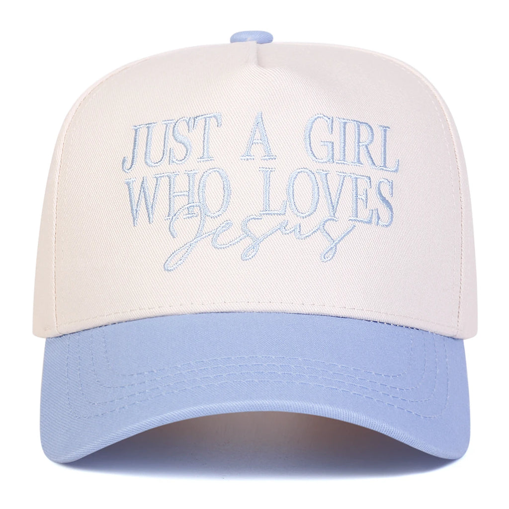 Just A Girl Who Loves Jesus Embroidered Baseball Cap